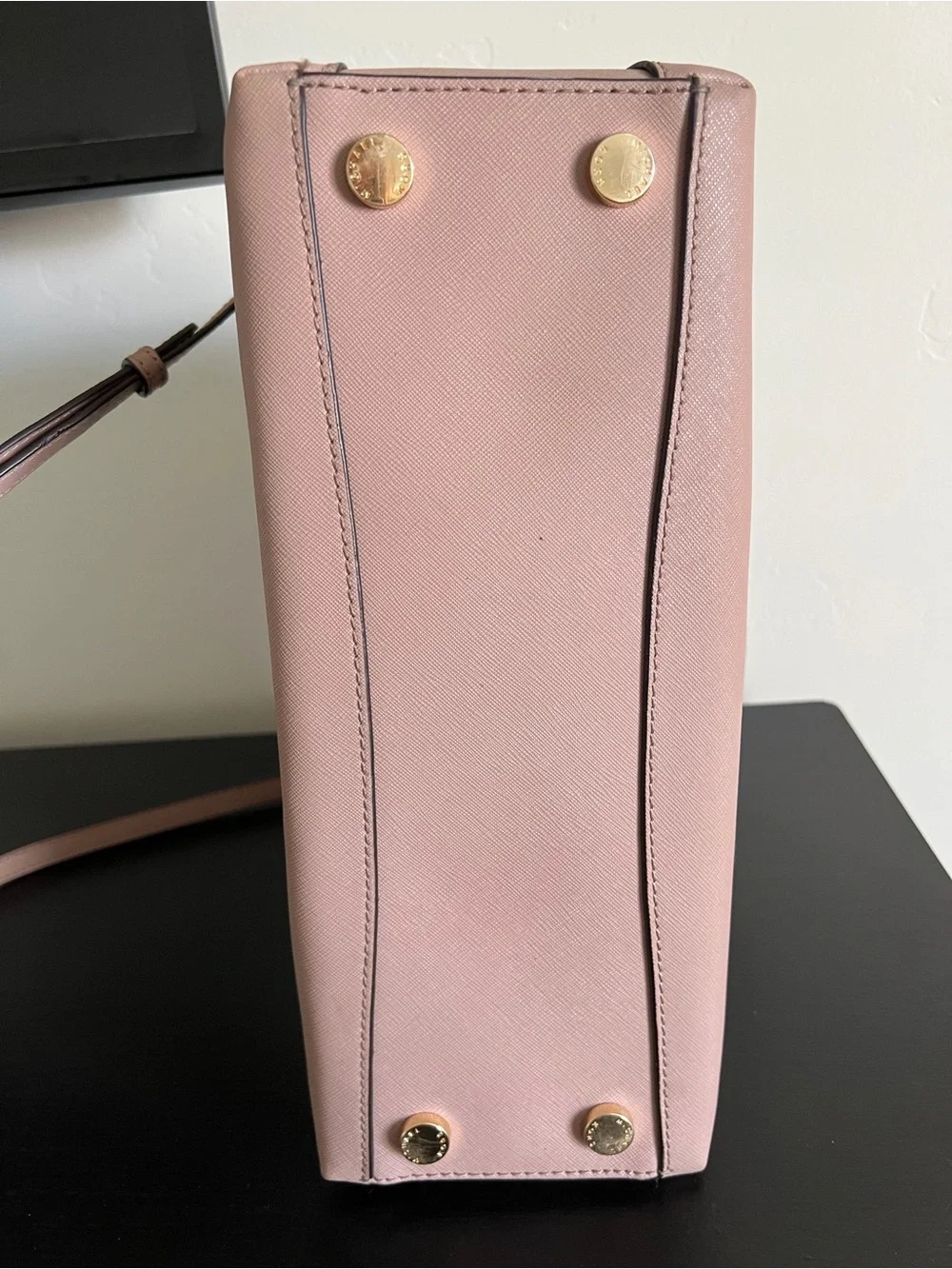 Michael Kors Blush Pink Saffiano Leather Shoulder Bag with Gold Hardware
